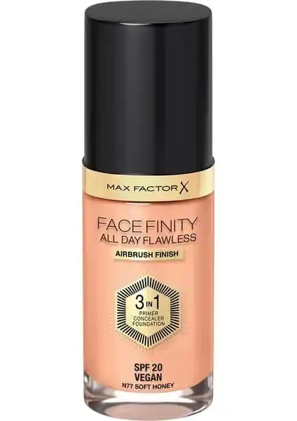 Max Factor Facefinity All Day Flawless Fondöten 77 Soft Honey Uzun Süreli ve Doğal Görünüm