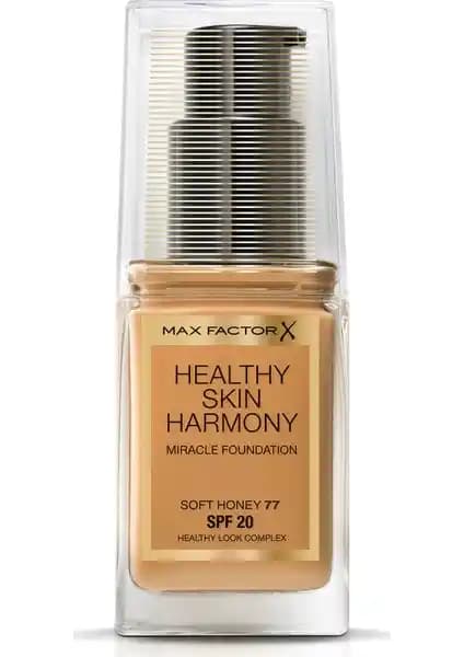 Max Factor Healthy Skin Harmony Miracle Foundation 77 Soft Honey - Günlük Kullanım İçin Hafif ve Koruyucu Fondöten