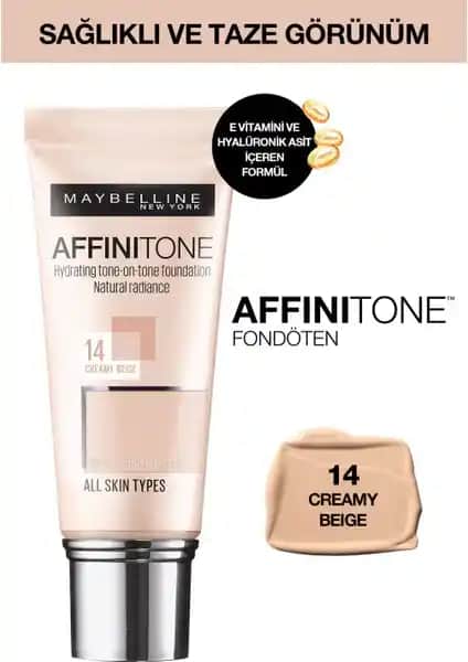 Maybelline Affinitone Fondöten 14 Creamy Beige ile Doğal ve Kusursuz Makyaj Deneyimi