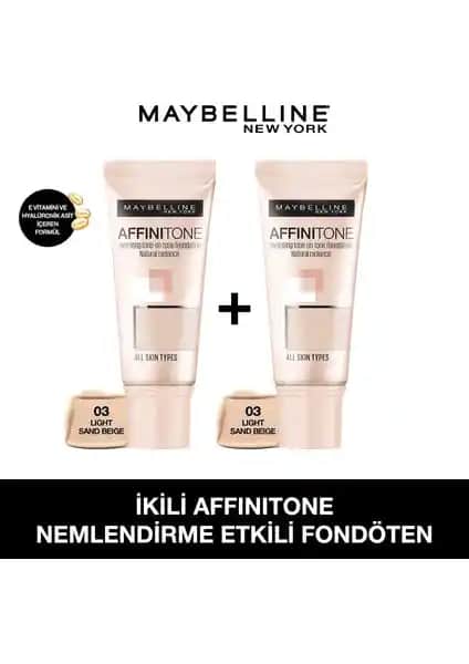 Maybelline New York 2'li Affinitone Fondöten Seti Light Sandbeige - Doğal ve Kalıcı Makyaj İçin