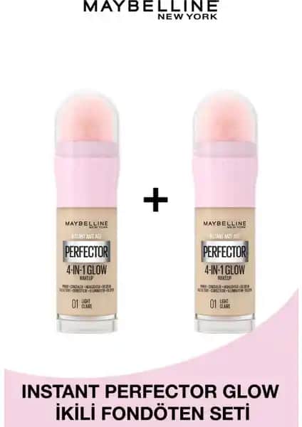Maybelline New York 2'li Instant Perfector Glow Fondöten Seti: Doğal ve Işıltılı Görünüm İçin