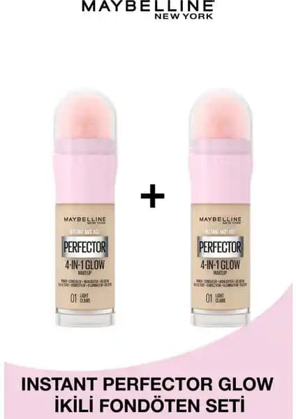 Maybelline New York 2'li Instant Perfector Glow Fondöten Seti: Doğal ve Işıltılı Görünüm İçin