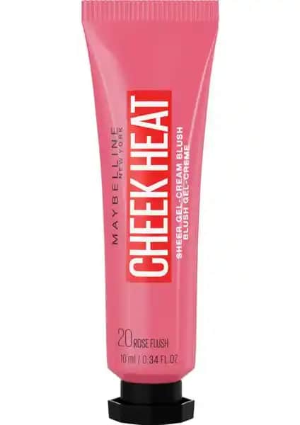Maybelline New York Cheek Heat Likit Allık 20 Rose Flash Doğal ve Canlı Yanak Görünümü Sağlar
