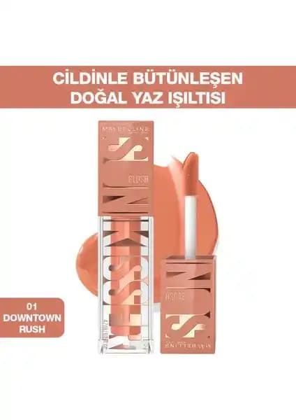 Maybelline New York Sunkisser Likit Allık 01 Downtown Rush Doğal Parlaklık ve Kalıcılık Sunar