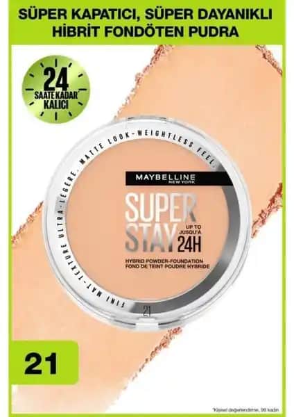 Maybelline Superstay Hibrit Pudra-Fondöten: Uzun Süreli Mat ve Vegan Formül