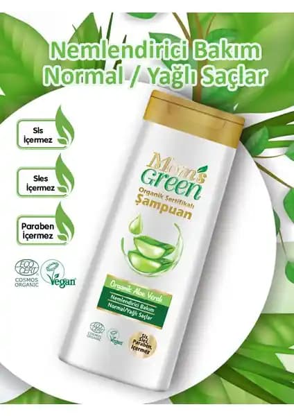 Mom's Green Organik Aloe Vera Şampuanı: Doğal ve Güvenilir Saç Bakım Ürünü