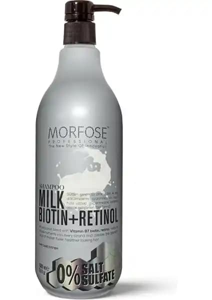 Morfose Sülfatsız Milk Biotin Retinol İçerikli Tuzsuz Şampuan Saç Sağlığı ve Güçlendirme