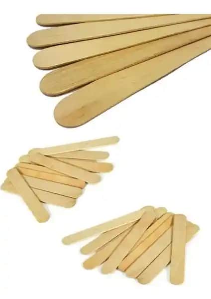 MUJGAN 100 Adet Ahşap Ağda Spatulası Profesyonel ve Pratik Kullanım İçin Uygun