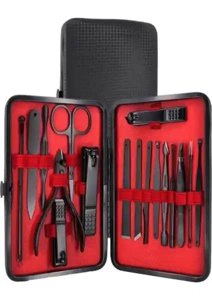 Mujgan 17 Parça Paslanmaz Çelik Manikür Seti: Şık ve Dayanıklı Bakım Çözümü