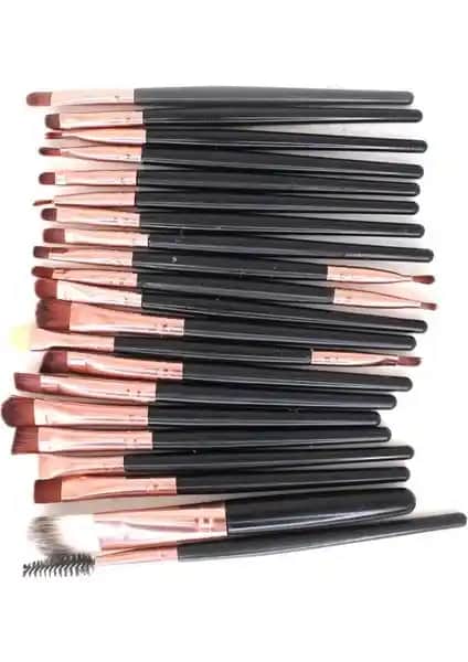 MUJGAN 20'li Siyah Makyaj Fırça Seti Günlük Kullanım İçin Uygun ve Dayanıklı