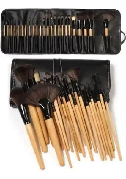Müjgan 24'lü Bambu Saplı Deri Çantalı Profesyonel Makyaj Fırça Seti Özellikleri