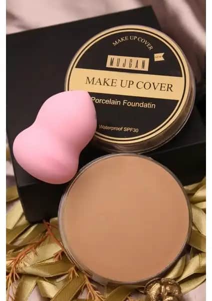 MUJGAN Makeup Cover 210 Kapatıcı ve Tekli Armut Sünger ile Mükemmel Cilt Görünümü