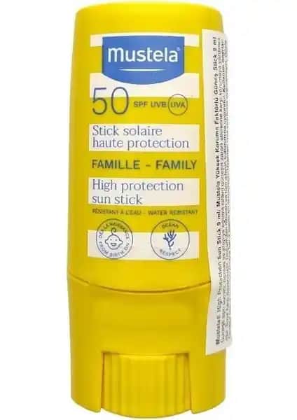 Mustela SPF50 Güneş Koruyucu Stick Tüm Aile İçin Güvenli ve Yüksek Koruma Sağlar