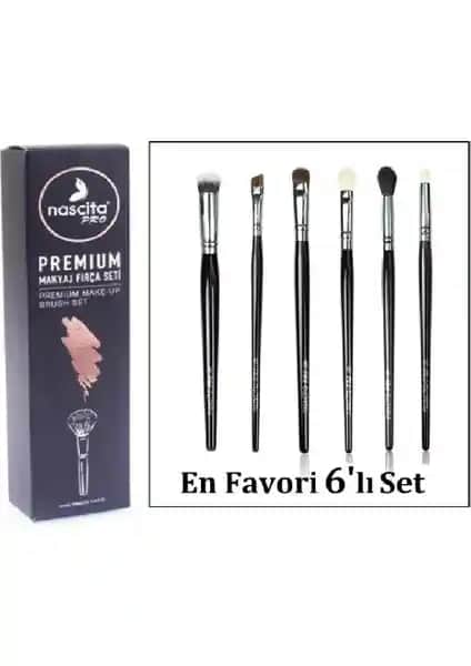 Nascita Premium Makyaj Fırça Seti 6'lı Koleksiyon Profesyonel ve Amatör Kullanıcılar İçin