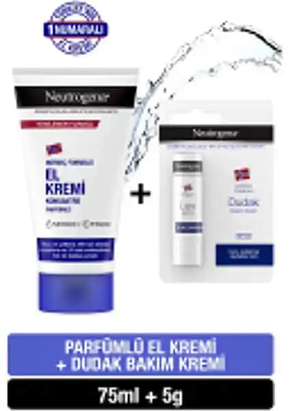 Neutrogena Norveç Formülü Parfümlü El ve Dudak Kremi Seti Günlük Bakım İçin Uygun