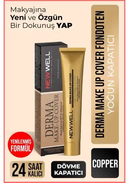 New Well Derma Make-Up Cover Foundation Copper: Yüksek Kapatıcılık ve Doğal Görünüm Sağlayan Profesyonel Fondöten