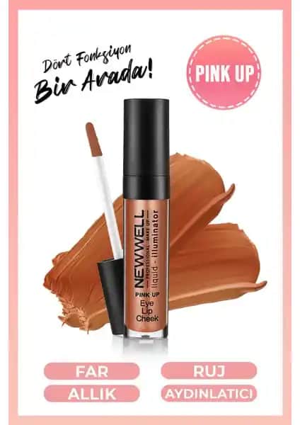 New Well Liquid Illuminator Allık 3'ü Bir Arada Pink Up – Doğal Parlaklık ve Canlılık Sağlayan Makyaj Ürünü