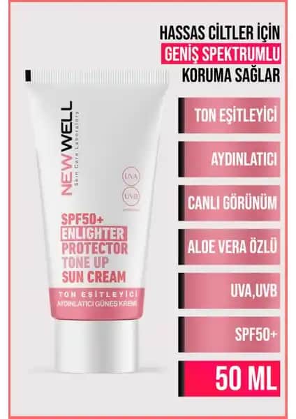 New Well SPF50+ Pembe Yüz Güneş Kremi: Yüksek Koruma ve Cilt Bakımı Özellikleri