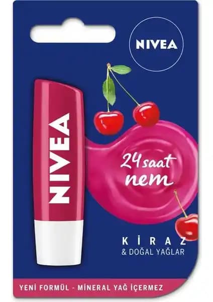 Nivea Lip Stick Kiraz Işıltısı: Dudaklara Doğal Parlaklık ve Güneş Koruma Sağlayan Renkli Ruj