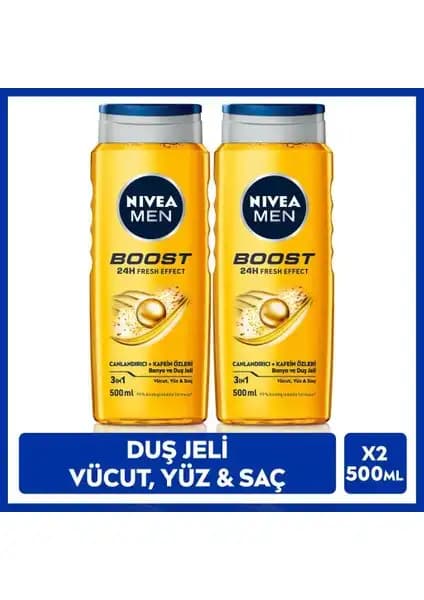 Nivea Men Erkek Duş Jeli Boost Canlandırıcı ve Ferahlatıcı Özellikleriyle Günlük Bakımın Vazgeçilmezi