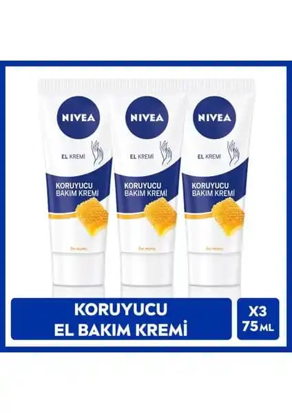 Nivea Nıvea Koruyucu Bakım El Kremi 75 ml x 3 Paket ile Günlük Cilt Koruma ve Nemlendirme