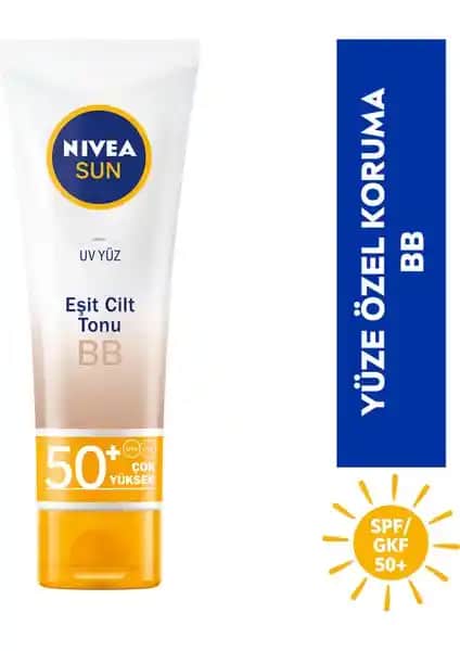 Nivea Sun BB UV Yüz Kremi SPF50 Güneş Koruma ve Cilt Tonu Eşitleme Özellikleriyle