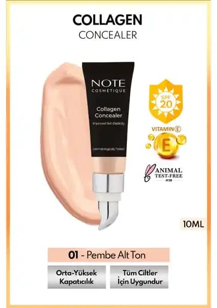 Note Collagen Concealer 01: Cilt Yenileme ve Kusur Gizleme Özellikleriyle Günlük Makyaj İçin Uygun