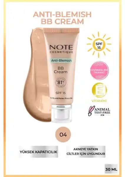 Note Cosmetics Anti-Blemish BB Krem SPF 15 Akneye Yatkın Ciltler İçin Etkili Çözüm