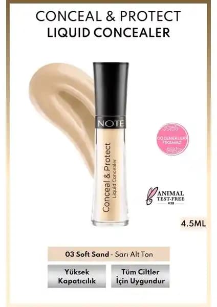 Note Cosmetics Conceal & Protect Concealer Göz Altı Kapatıcısı 03 Soft Sand