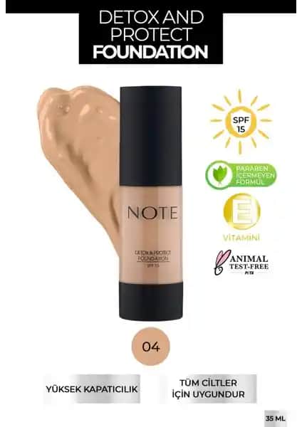 Note Cosmetics Detox & Protect Fondöten SPF 15: Yüksek Kapatıcılık ve Doğal Görünüm