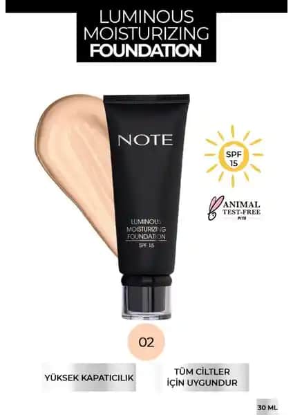Note Cosmetics Luminous Moisturizing SPF 15 Fondöten ile Doğal ve Parlak Cilt Sağlama