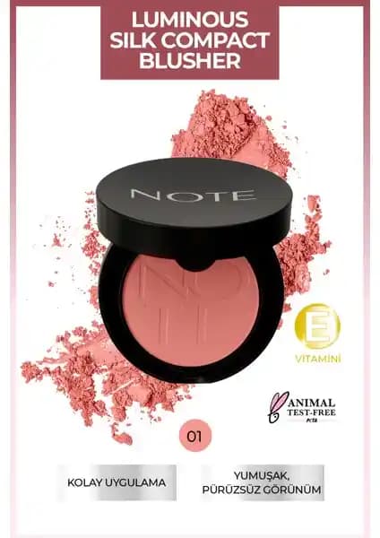 Note Cosmetics Luminous Silk Compact Allık 01 Pinky Beach Doğal Parlaklık ve Canlılık Sağlar