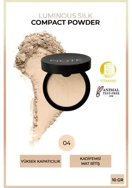 Note Cosmetics Luminous Silk Compact Powder 04 Sand Mat Bitişli Toz Pudra İle Doğal ve Kalıcı Makyaj Deneyimi