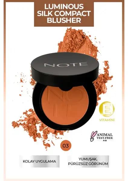 Note Cosmetics Luminous Silk Kompakt Allık Coral Renk ile Doğal ve Parlak Görünüm Sağlar