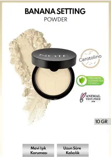 Note Cosmetics Muz Aromalı Mat Makyaj Sabitleyici Toz Pudra - Uzun Süre Kalıcılık ve Doğal Görünüm