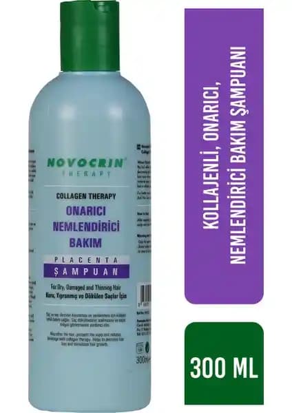 Novocrin Placenta Kollajen Terapisi Onarıcı Nemlendirici Bakım Şampuanı Saç Sağlığını Yenilemek İçin Güçlü Bir Çözüm