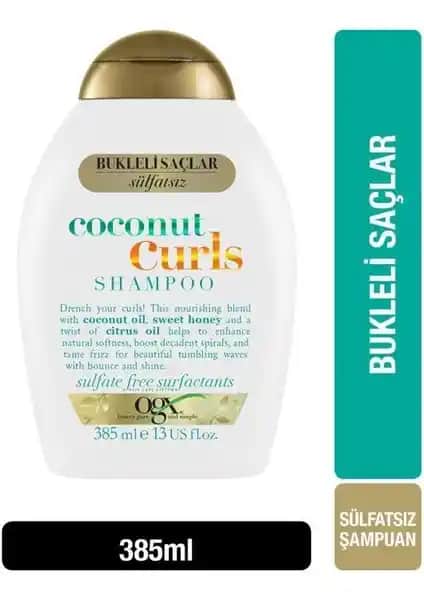 OGX Coconut Curls Sülfatsız Şampuan ile Kıvırcık ve Dalgalı Saçlar İçin Doğal Bakım