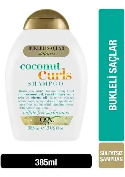 OGX Coconut Curls Sülfatsız Şampuan ile Kıvırcık ve Dalgalı Saçlar İçin Doğal Bakım