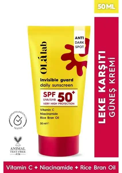 OlaLab C Vitaminli Leke Karşıtı Güneş Kremi SPF 50+ ile Güçlü ve Doğal Cilt Koruması