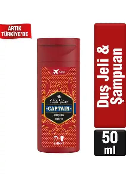 Old Spice 50 ml Duş Jeli ve Şampuan Captain Erkeksi ve Pratik Temizlik Çözümü