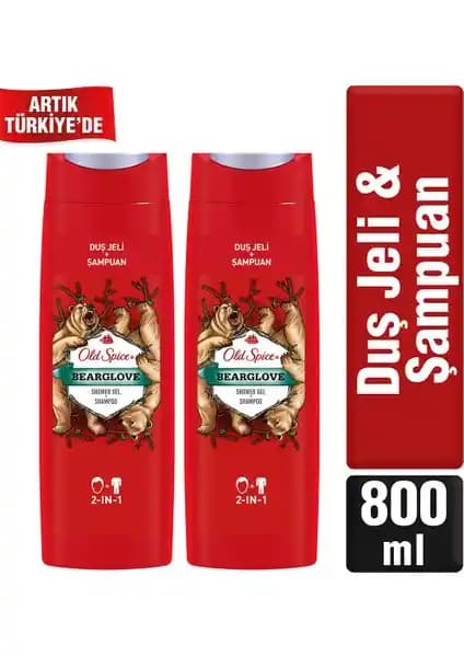 Old Spice Duş Jeli ve Şampuan 400 ml Bearglovex2 Erkekler İçin Çok Yönlü Bakım Ürünü