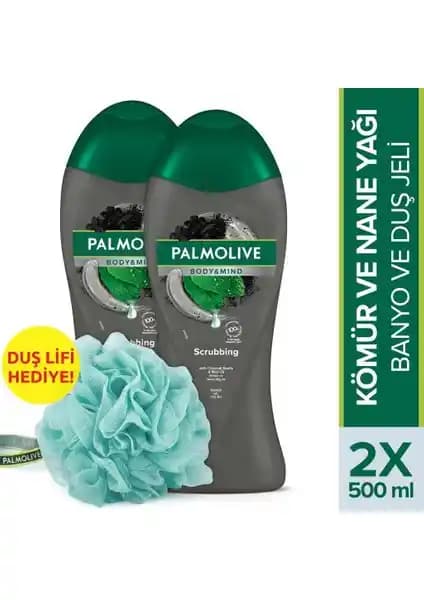 Palmolive Body & Mind Kömür ve Nane Yağı Duş Jeli Doğal ve Ferahlatıcı Bakım Ürünü