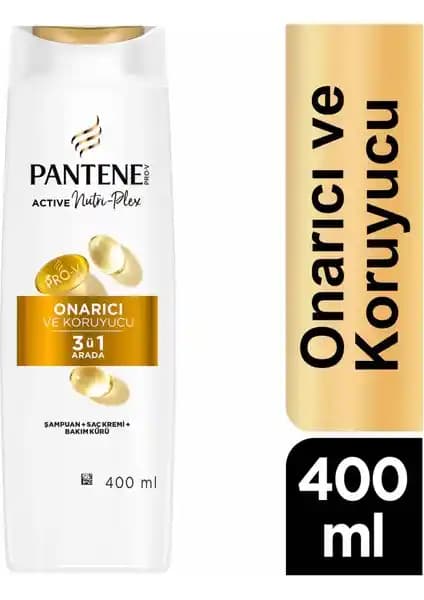 Pantene Onarıcı ve Koruyucu 3'ü 1 Arada Şampuan Saçları Güçlendiren ve Parlaklık Kazandıran Formül
