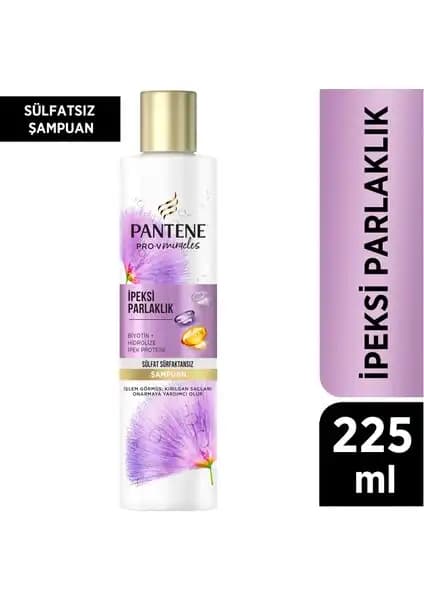Pantene Pro-V İpeksi Parlaklık Sülfatsız Şampuan Kuru Saçlar İçin Etkili Bakım Çözümü