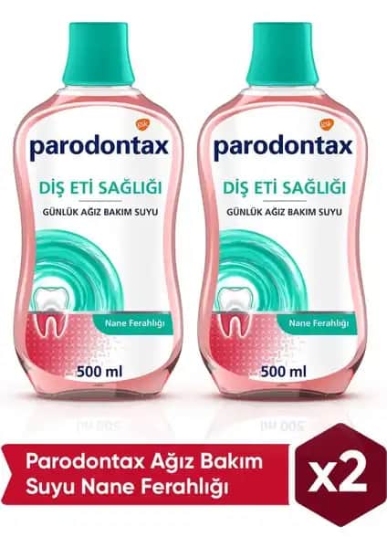 Parodontax Ağız Bakım Suyu Nane Ferahlığı Diş Eti Sağlığını Destekleyen Pratik Çözüm