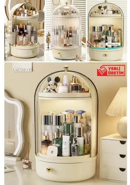 Piev House Glow Vitrin Kozmetik Organizer: Şık ve Çok Fonksiyonlu Düzenleme Çözümü