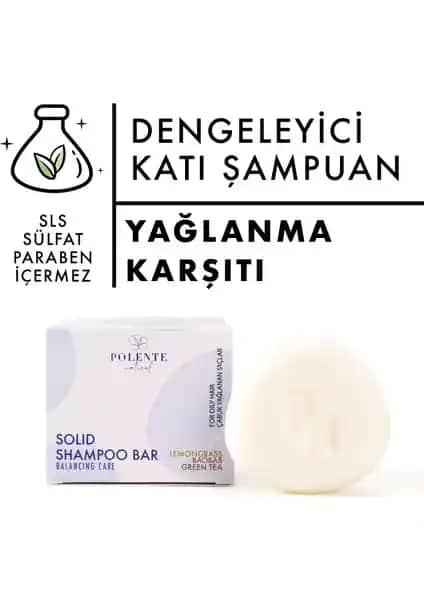 Polente Natural Dengeleyici Katı Şampuan Yağlı Saçlar İçin Doğal ve Sürdürülebilir Çözüm