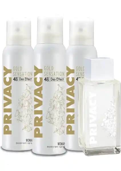 Privacy Gold Women EDT ve Deodorant Seti: Şık ve Uygun Fiyatlı Kadın Parfümü ve Deodorant Kombini