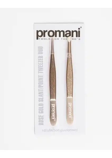Promani Rose Altın 2 Li Cımbız Seti: Estetik ve Dayanıklı Tüy Alma Araçları