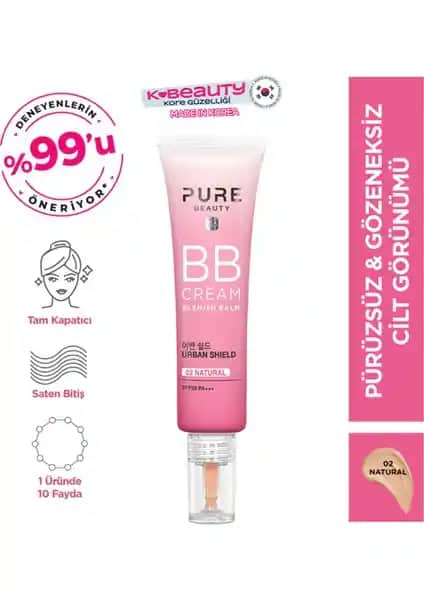 Pure Beauty BB Krem SPF50 PA+++ ile Doğal Görünüm ve Gelişmiş Koruma Sağlar